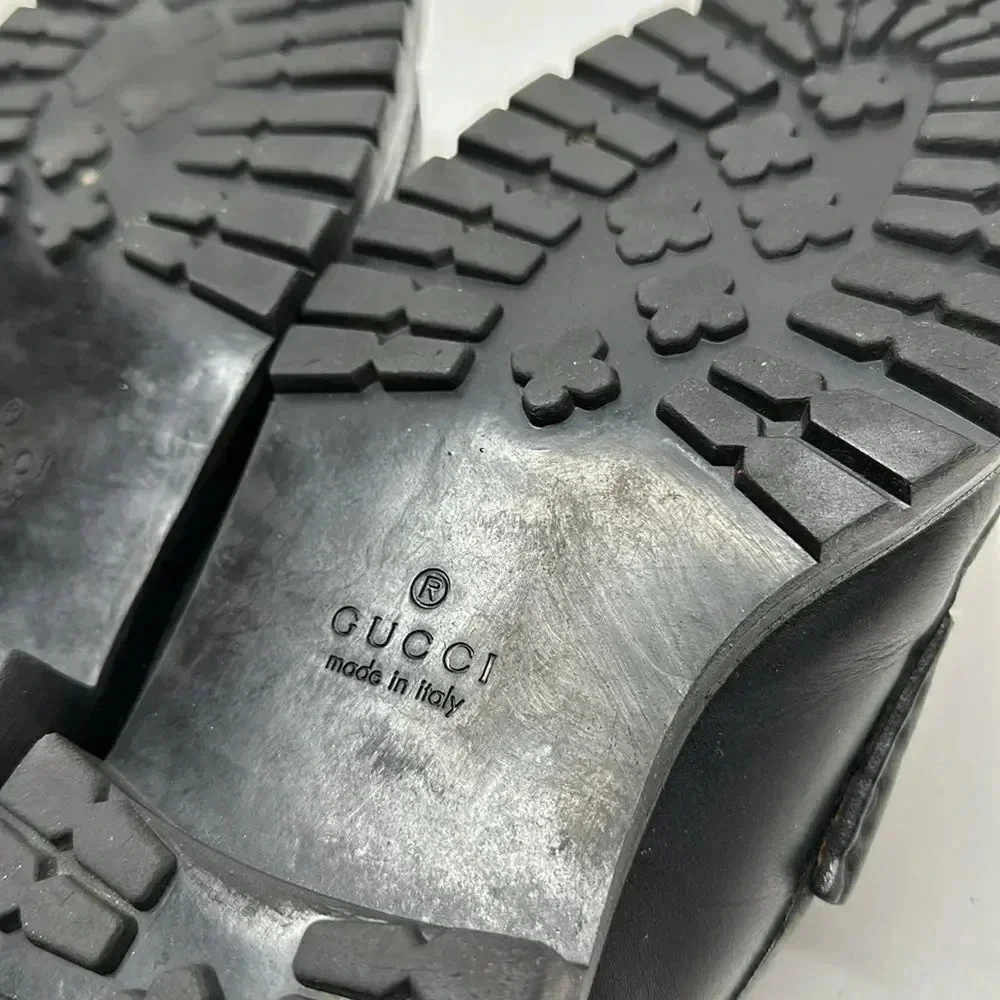 Gucci Black Leather Horsebit Loafers